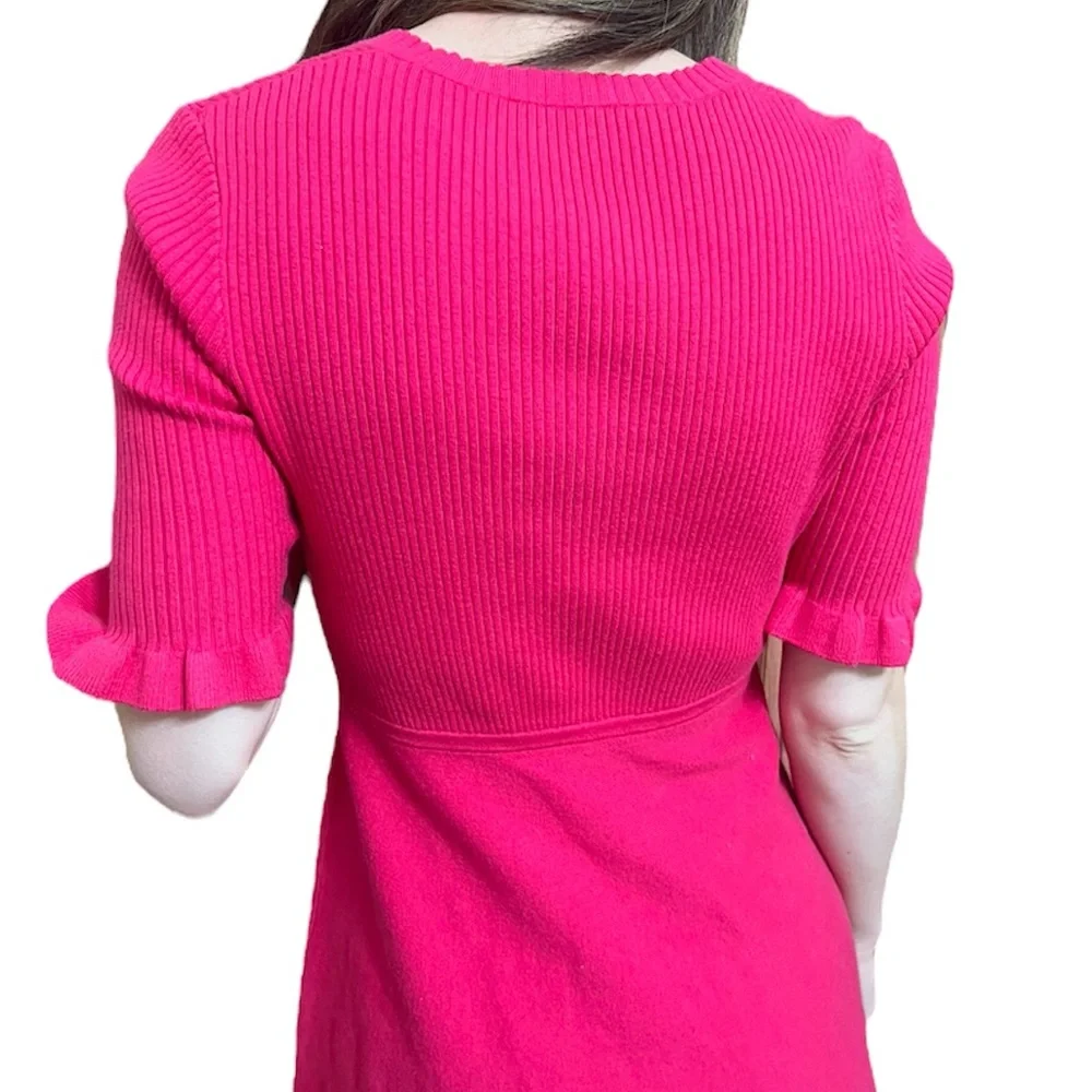 Kate Spade Pink Ribbed Knee Length Dress - Picture 6 of 7